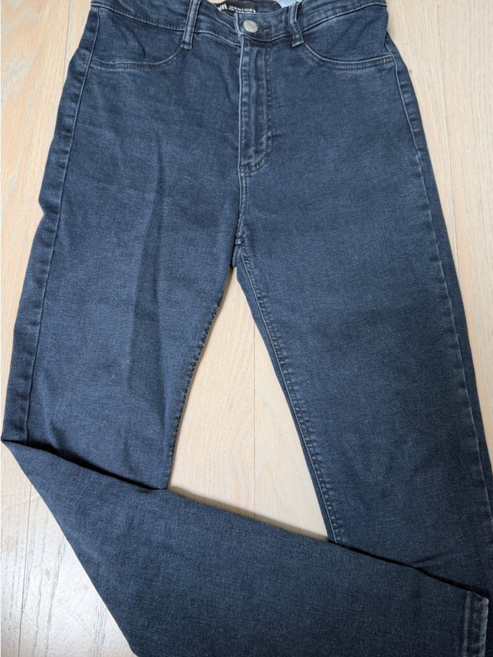 Zara Dark Wash Black High-Rise Jeans